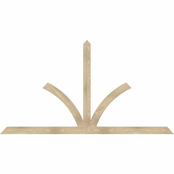 Ekena Millwork Richland Rough Sawn Timber Gable Bracket, Douglas Fir, 96"W x 52"H x 2"D x 4"F, 13/12 Pitch GBW096X52X0204RIC00RDF - main